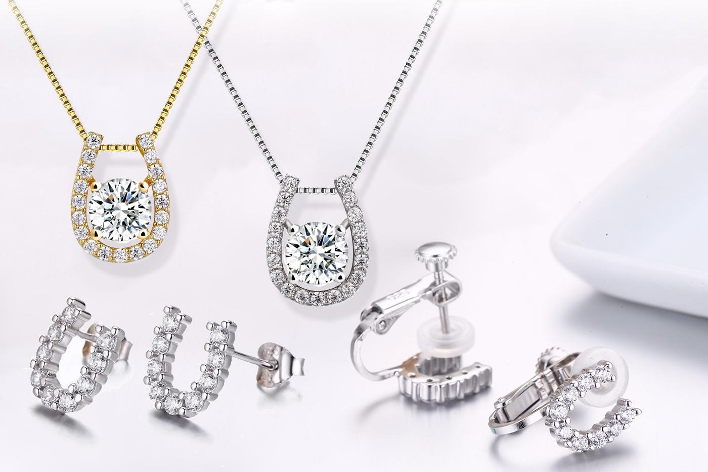リズ ホースシュー ネックレス ピアス セット 馬蹄ネックレス